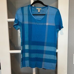Burberry Blue Check Short Sleeve Tee